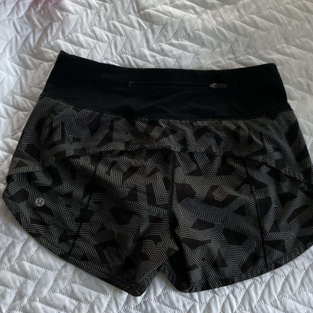 lululemon athletica Black Geometric Athletic Shorts